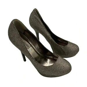 Steve Madden Caryssag Women glitter high heels platform shoes sz 8.5